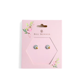 Flower And Bee Stud - Two Tone