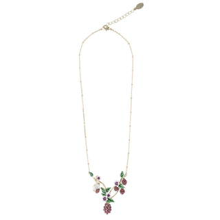 Blackberry Mouse Necklace with pearls and enamel