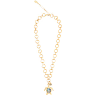 Turtle Round Chain Necklace - Gold