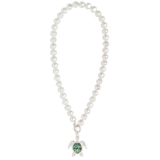 Turtle Round T Bar Necklace - Silver