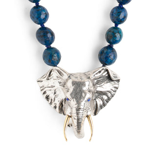 Elephant Head and Lapis statement necklace