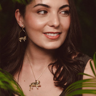 Clouded Leopard Triangle Hoops