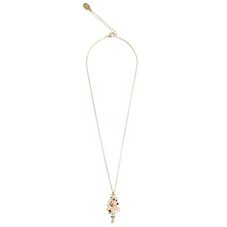 Gold Partridge and Pear Lattice Pendant