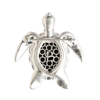 Turtle Brooch Back - Silver