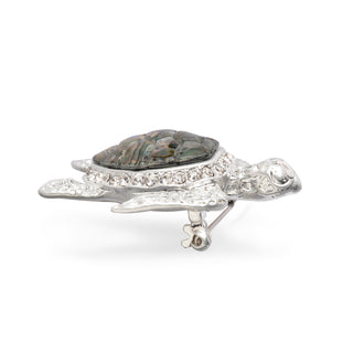 Turtle Brooch Side - Silver