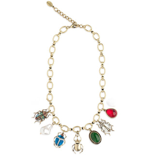 Statement Beetle Charm Necklace