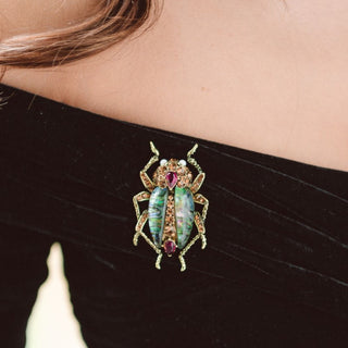 Bejewelled Beetle Statement Brooch