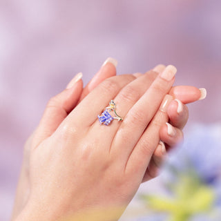 Stunning Bluebell and Butterfly Ring