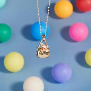 Dog in a Bag Drop Pendant