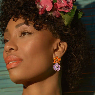 Statement Floral Drop Earrings