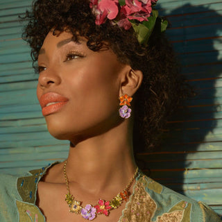Statement Floral Drop Earrings