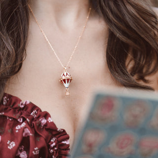 Hot Air Balloon Pendant on a Gold Chain