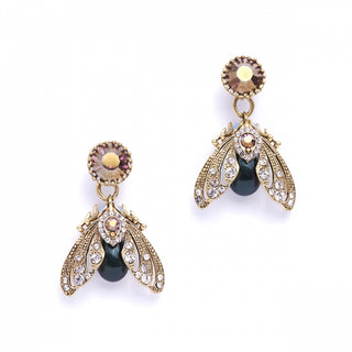 Bejewelled Moth Drop Earrings