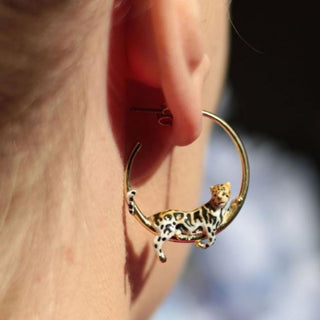 Clouded Leopard Hoops