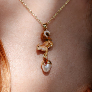 Squirrel & Acorn Pendant
