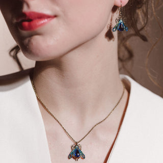 Vintage Moth Drop Earrings