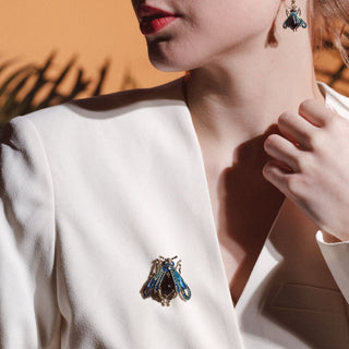 Vintage Moth Drop Earrings