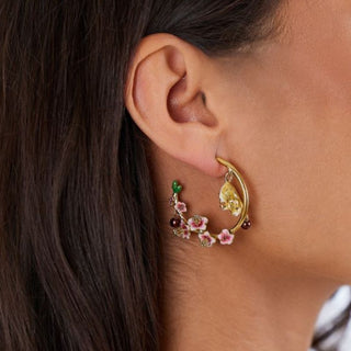 Conker Mouse Hoop Earrings with hand finished enamel