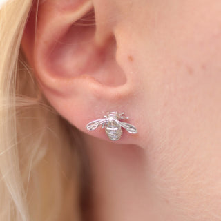Bumble Bee Studs Rhodium