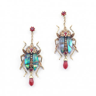 Bejewelled Beetle Statement Drop Earrings