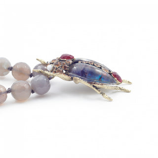 Bejewelled Beetle Statement Necklace side view