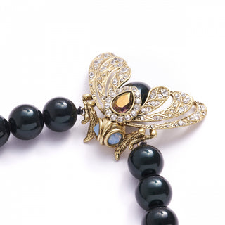 Bejewelled Moth Statement Necklace with crystal detailing