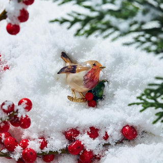 The Enamel Robin Brooch