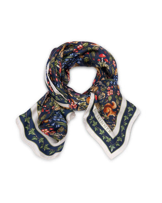 Forest Friends Narrative Scarf - Navy