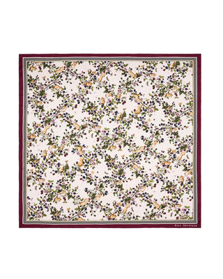 Blackberry & Mouse Print Scarf - Ivory