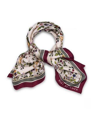 Blackberry & Mouse Print Scarf - Ivory