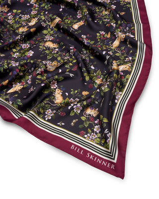 Blackberry & Mouse Print Scarf - Black