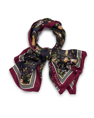 Blackberry & Mouse Print Scarf - Black