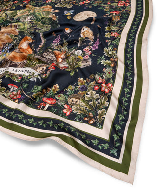 Forest Friends Narrative Scarf - Navy