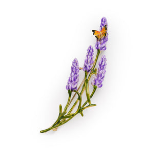 Lavender & Butterfly Brooch