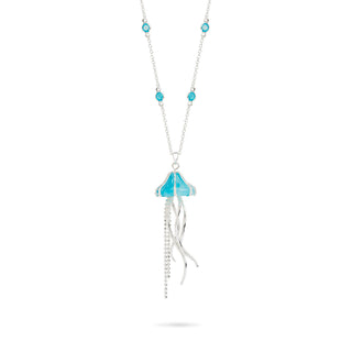 Blue Jellyfish Long Pendant