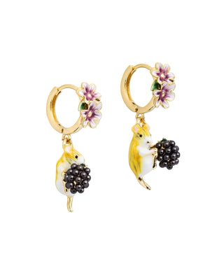 Blackberry & Mouse Huggie Earrings