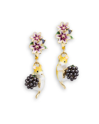 Blackberry & Mouse Huggie Earrings