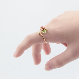 Vintage Rose Ring wrapped around finger