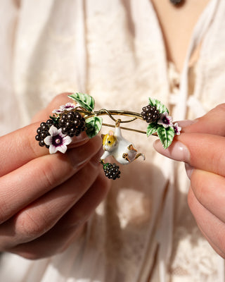 Blackberry & Mouse Brooch