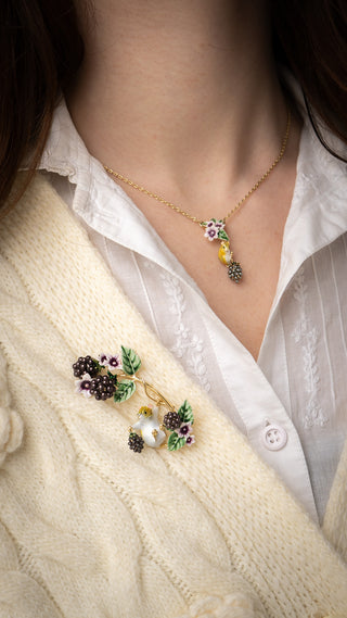 Blackberry & Mouse Brooch