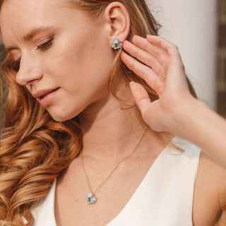 Forget Me Not 3 Cluster Studs