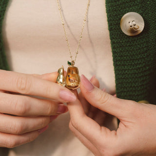 Partridge and Pear Golden Locket