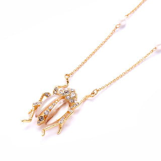 Bejewelled Beetle Pendant - White