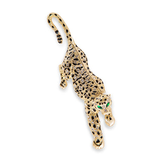 Bejewelled Leopard Brooch - Gold