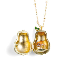 Partridge and Pear Golden Locket