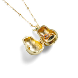 Partridge and Pear Golden Locket