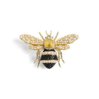 Bejewelled Pearl Bee Brooch