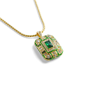 Emerald Art Deco Pendant