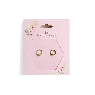 Hex Bee Studs - Gold