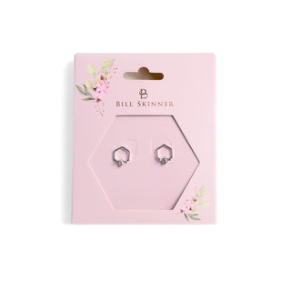 Hex Bee Studs -Silver